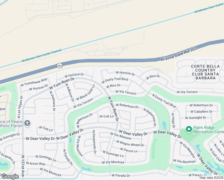 map of restaurants, bars, coffee shops, grocery stores, and more near 14223 West Rico Drive in Sun City West