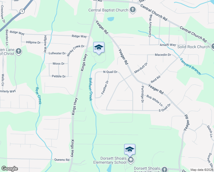 map of restaurants, bars, coffee shops, grocery stores, and more near 4070 Feather Drive in Douglasville
