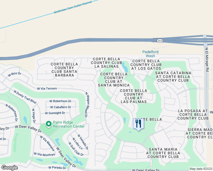map of restaurants, bars, coffee shops, grocery stores, and more near 22918 North De La Guerra Drive in Sun City West