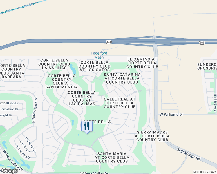 map of restaurants, bars, coffee shops, grocery stores, and more near 22921 North San Ramon Court in Sun City West