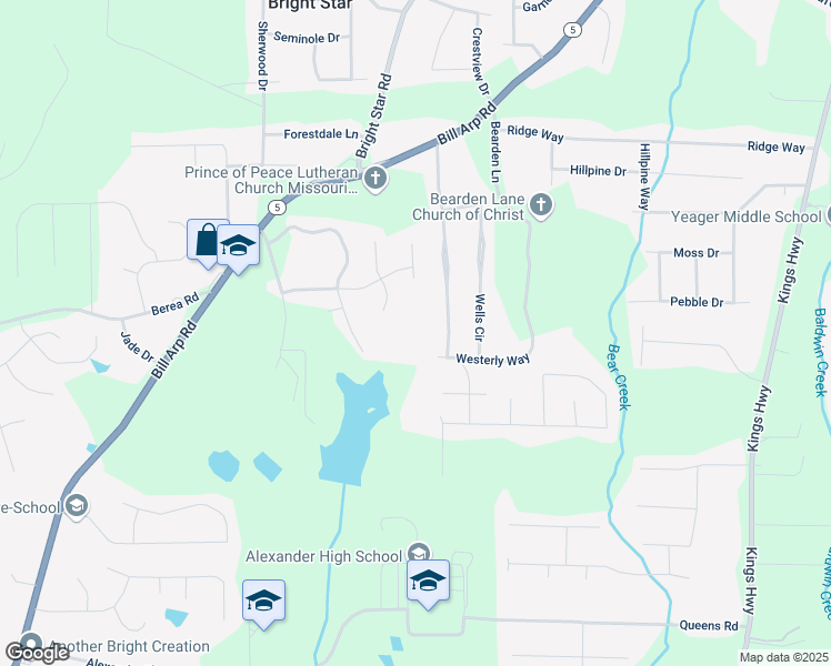 map of restaurants, bars, coffee shops, grocery stores, and more near 6464 Westerly Way in Douglasville