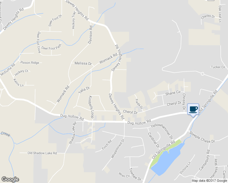 map of restaurants, bars, coffee shops, grocery stores, and more near 5906 Dewey Heights Road in Pinson
