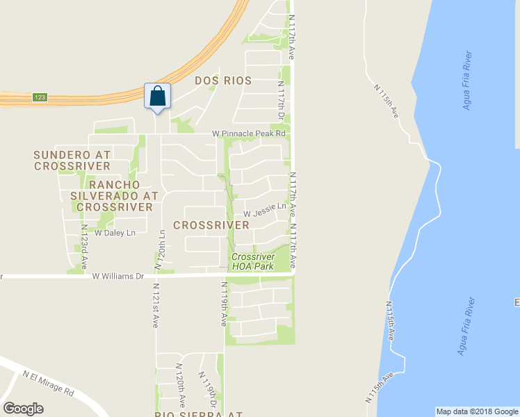 map of restaurants, bars, coffee shops, grocery stores, and more near 11808 West Jessie Lane in Sun City