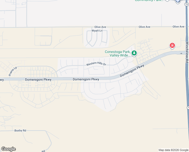 map of restaurants, bars, coffee shops, grocery stores, and more near 32089 Bunkhouse Road in Menifee