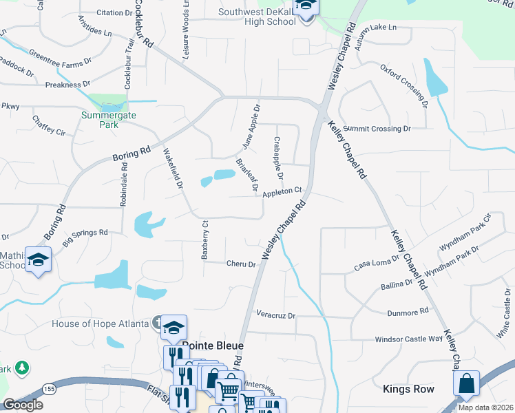 map of restaurants, bars, coffee shops, grocery stores, and more near 3941 Appleton Court in Decatur