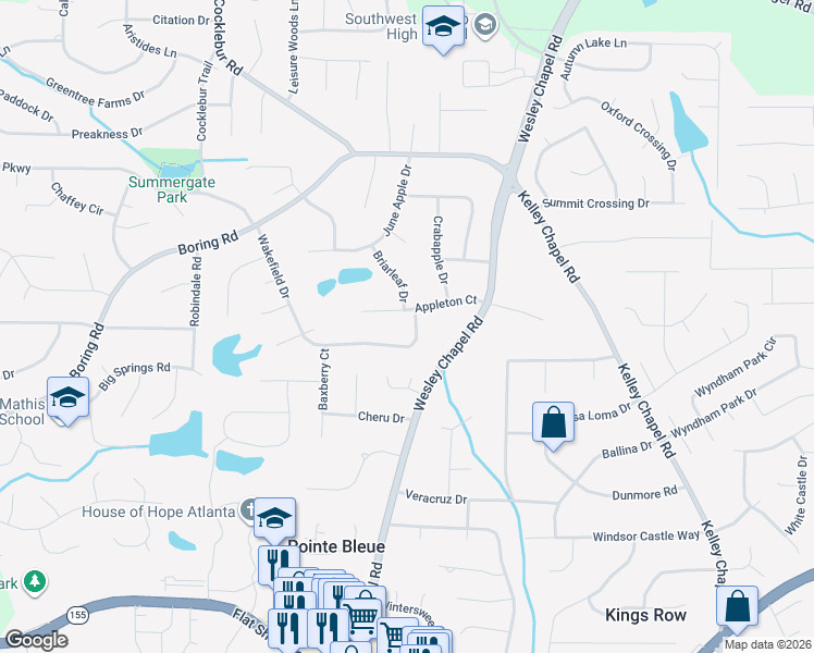 map of restaurants, bars, coffee shops, grocery stores, and more near 3941 Appleton Court in Decatur
