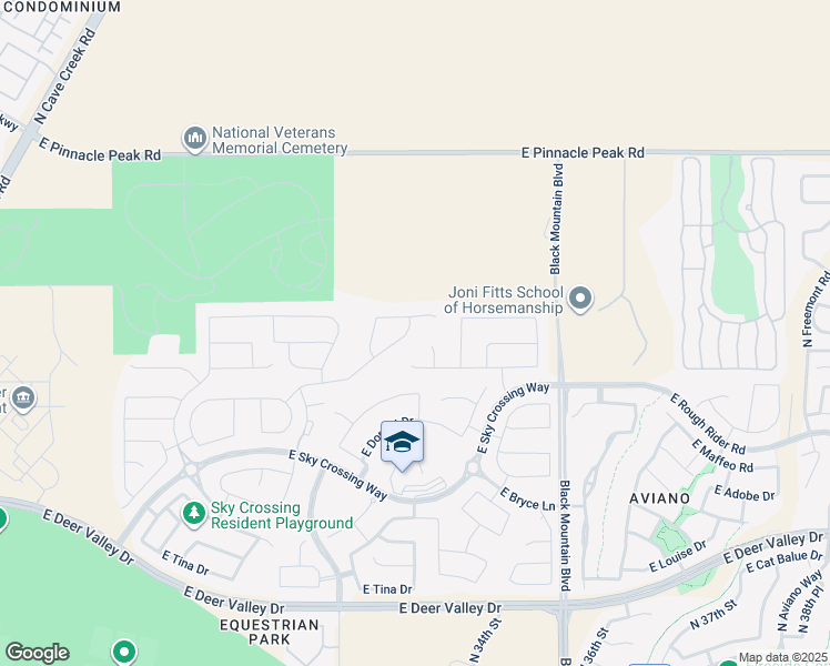 map of restaurants, bars, coffee shops, grocery stores, and more near 3255 East Harlow Drive in Phoenix