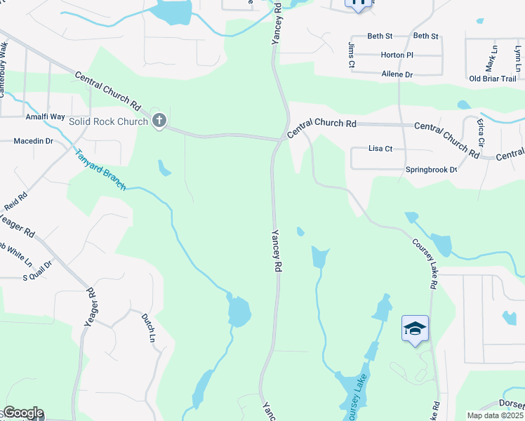 map of restaurants, bars, coffee shops, grocery stores, and more near 4149 Yancey Road in Douglasville