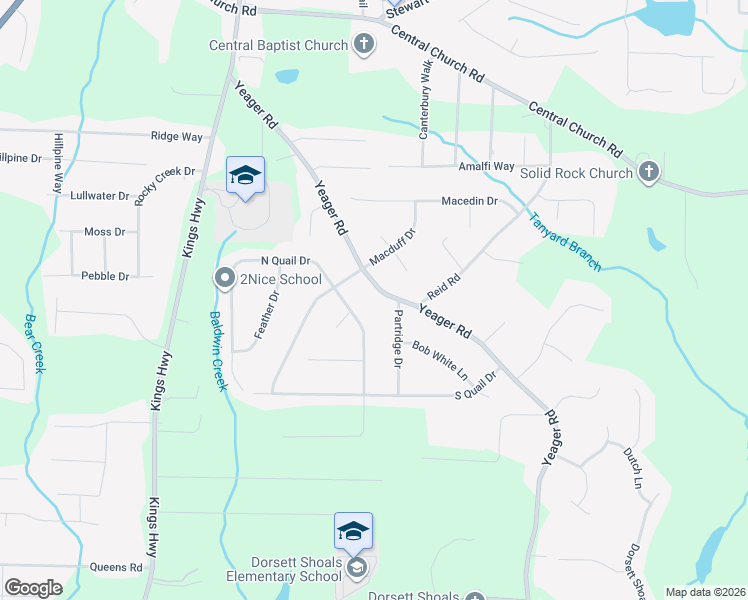 map of restaurants, bars, coffee shops, grocery stores, and more near 4061 Yeager Road in Douglasville