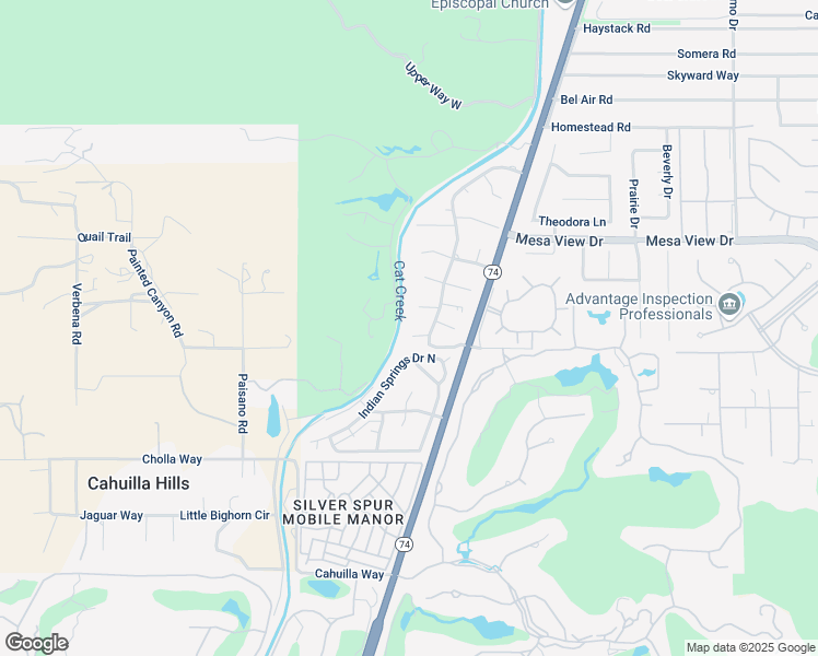 map of restaurants, bars, coffee shops, grocery stores, and more near 72302 Blueridge Court in Palm Desert