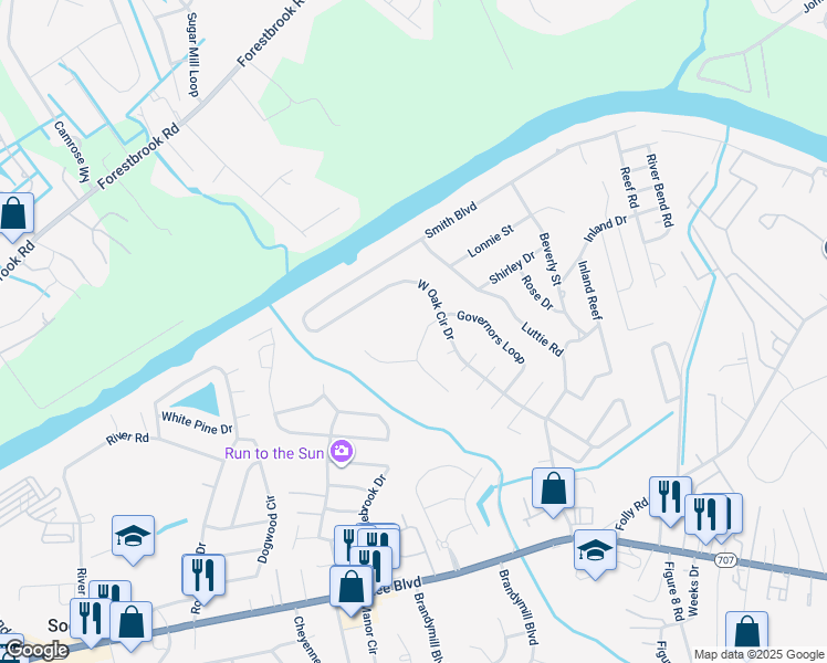 map of restaurants, bars, coffee shops, grocery stores, and more near 216 Colby Ct in Myrtle Beach
