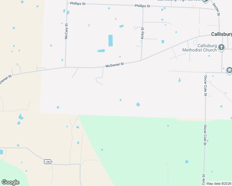 map of restaurants, bars, coffee shops, grocery stores, and more near in Callisburg