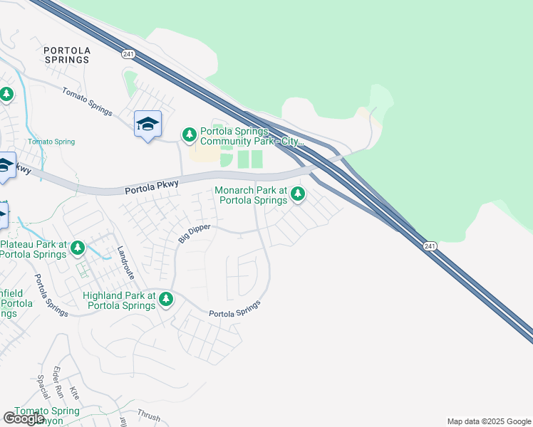 map of restaurants, bars, coffee shops, grocery stores, and more near Portola Parkway in Trabuco Canyon