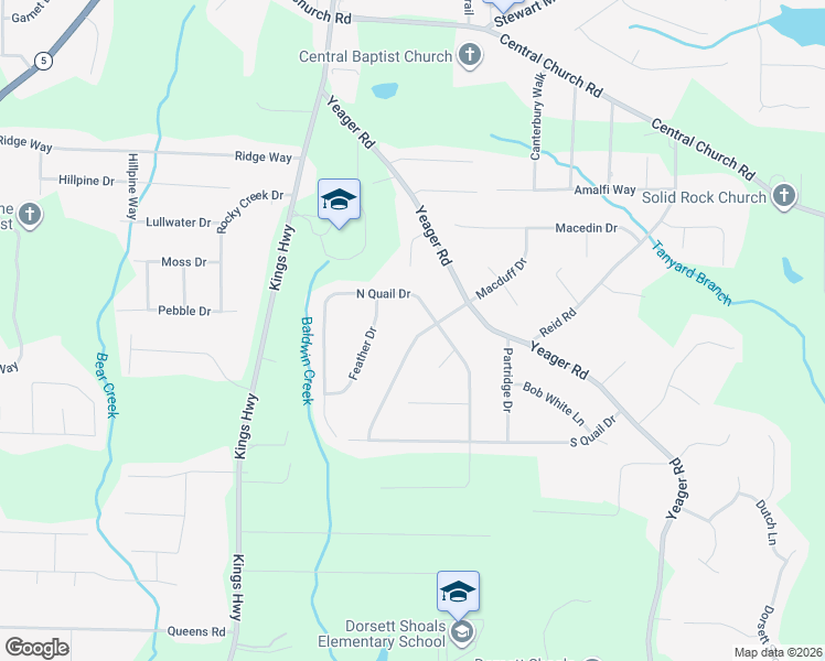 map of restaurants, bars, coffee shops, grocery stores, and more near 4123 Macduff Drive in Douglasville