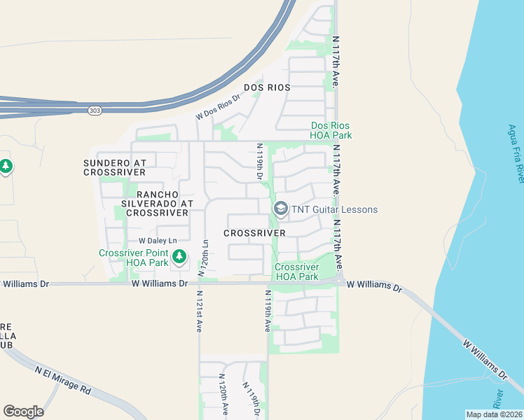 map of restaurants, bars, coffee shops, grocery stores, and more near 11918 West Jessie Lane in Sun City