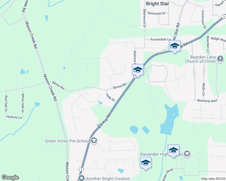 map of restaurants, bars, coffee shops, grocery stores, and more near 6811 Berea Road in Douglasville