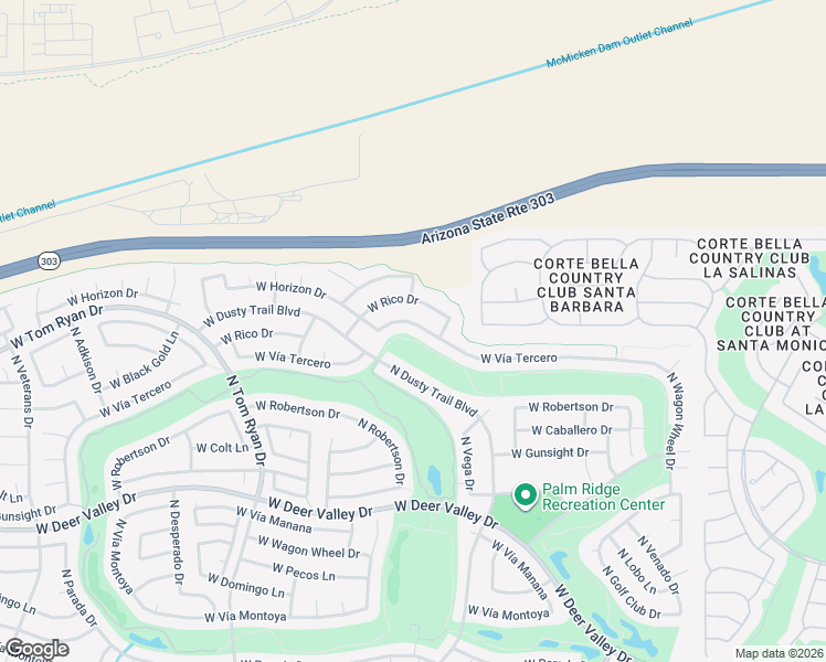 map of restaurants, bars, coffee shops, grocery stores, and more near 13937 West Vía Tercero in Sun City West