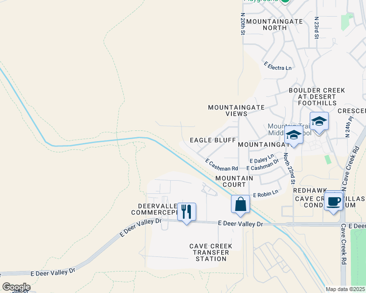 map of restaurants, bars, coffee shops, grocery stores, and more near 22810 North 17th Street in Phoenix