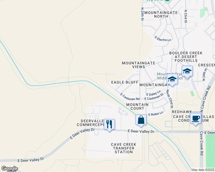 map of restaurants, bars, coffee shops, grocery stores, and more near 22810 North 17th Street in Phoenix