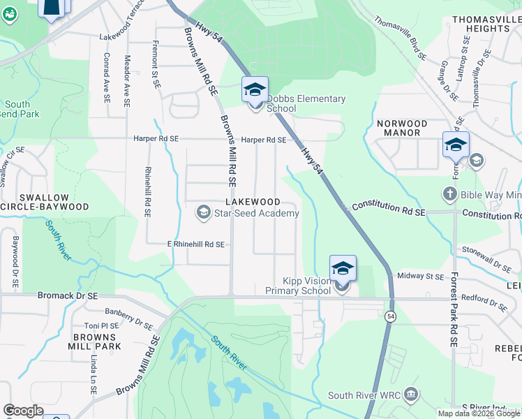 map of restaurants, bars, coffee shops, grocery stores, and more near in Atlanta