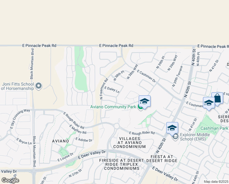 map of restaurants, bars, coffee shops, grocery stores, and more near 3818 East Herrera Drive in Phoenix