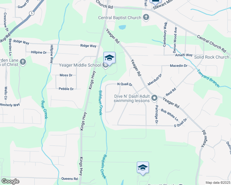 map of restaurants, bars, coffee shops, grocery stores, and more near 4063 Feather Drive in Douglasville