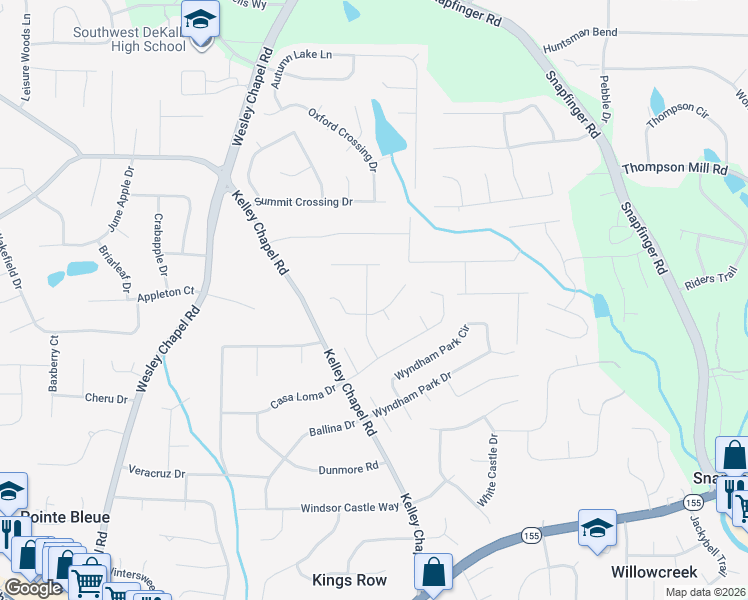 map of restaurants, bars, coffee shops, grocery stores, and more near 3151 Robinwood Trail in Decatur