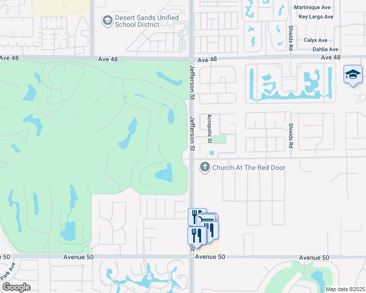 map of restaurants, bars, coffee shops, grocery stores, and more near 79995 Rancho La Quinta Drive in La Quinta