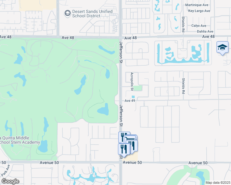 map of restaurants, bars, coffee shops, grocery stores, and more near 79995 Rancho La Quinta Drive in La Quinta