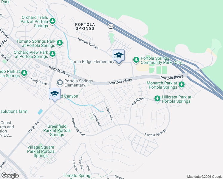 map of restaurants, bars, coffee shops, grocery stores, and more near 108 Trumpet Flower in Irvine