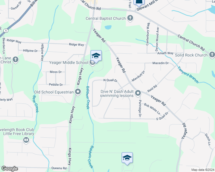 map of restaurants, bars, coffee shops, grocery stores, and more near 4030 Feather Drive in Douglasville