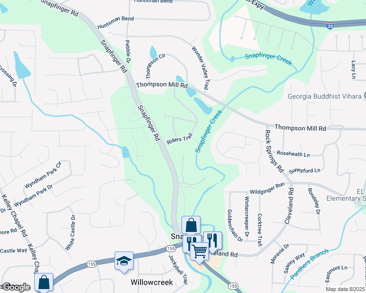 map of restaurants, bars, coffee shops, grocery stores, and more near 2424 Piedmont Road Northeast in Atlanta