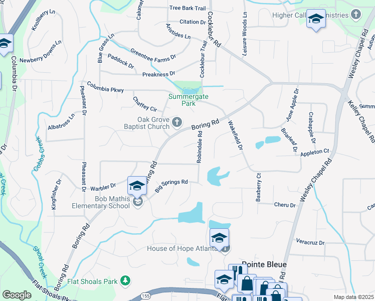 map of restaurants, bars, coffee shops, grocery stores, and more near 3714 Robindale Court in Decatur