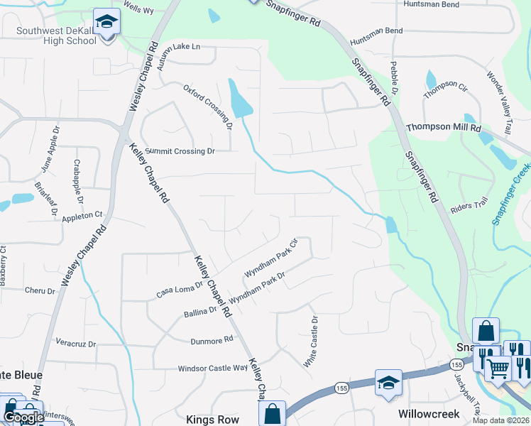 map of restaurants, bars, coffee shops, grocery stores, and more near 4253 Harvest Hill Court in Decatur