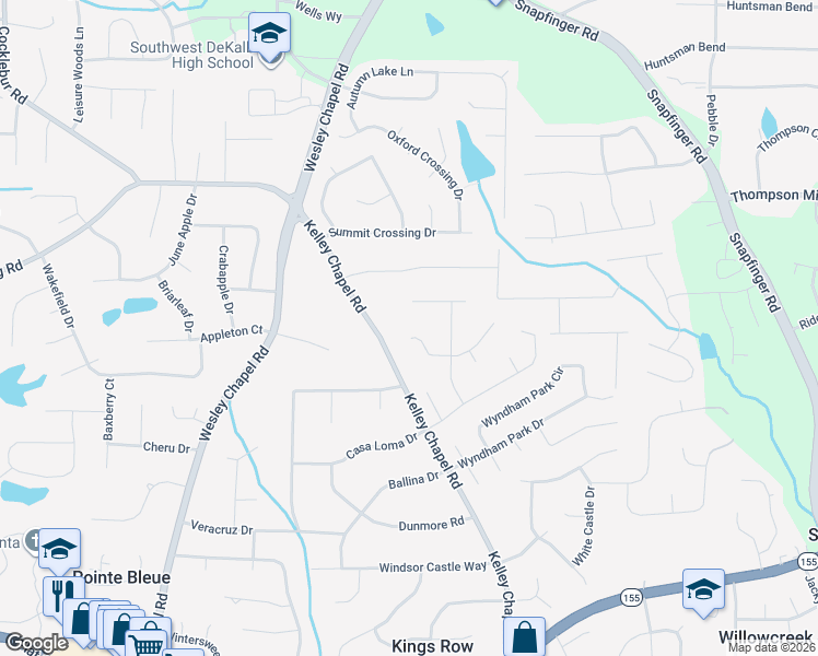 map of restaurants, bars, coffee shops, grocery stores, and more near 4143 Archer Trail in Decatur