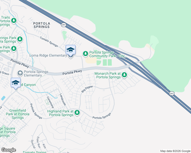 map of restaurants, bars, coffee shops, grocery stores, and more near Portola Parkway in Trabuco Canyon