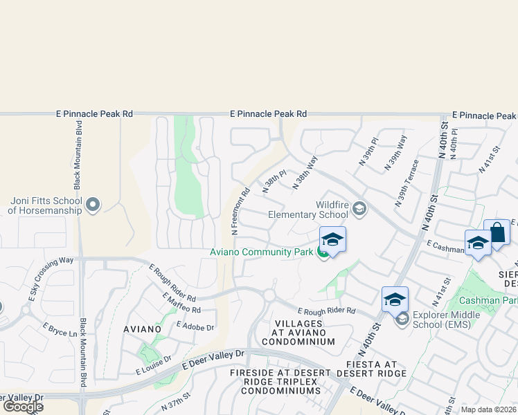 map of restaurants, bars, coffee shops, grocery stores, and more near 3824 East Daley Lane in Phoenix