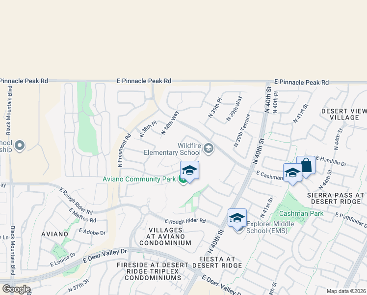 map of restaurants, bars, coffee shops, grocery stores, and more near 3944 East Lockwood Drive in Phoenix
