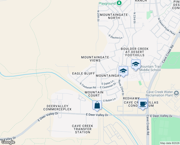 map of restaurants, bars, coffee shops, grocery stores, and more near 1925 East Parkside Lane in Phoenix