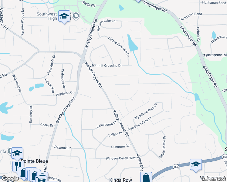 map of restaurants, bars, coffee shops, grocery stores, and more near 4143 Archer Trail in Decatur