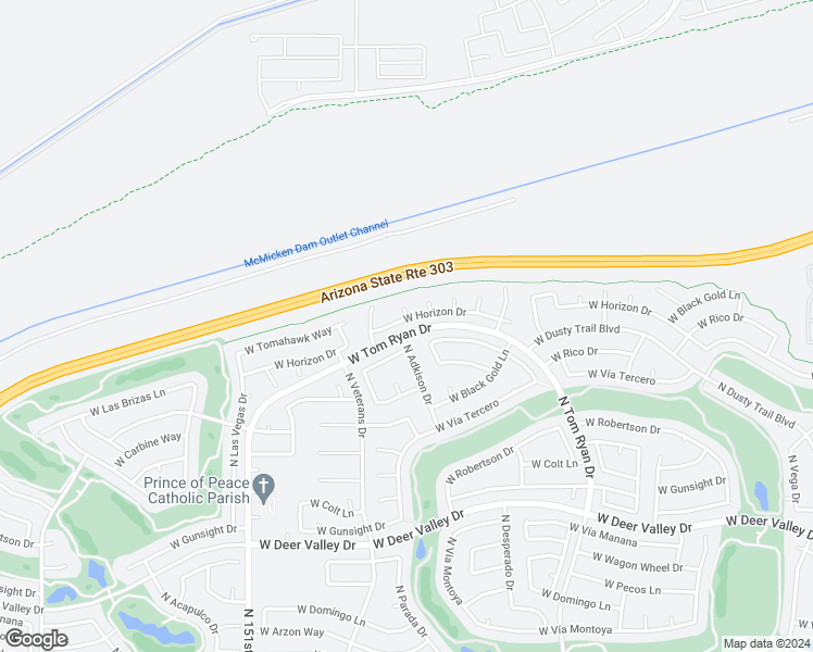 map of restaurants, bars, coffee shops, grocery stores, and more near 23120 North 146th Lane in Sun City West
