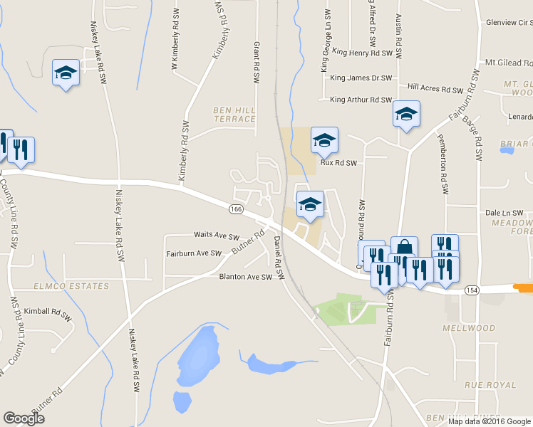 map of restaurants, bars, coffee shops, grocery stores, and more near 4005 Campbellton Road Southwest in Atlanta