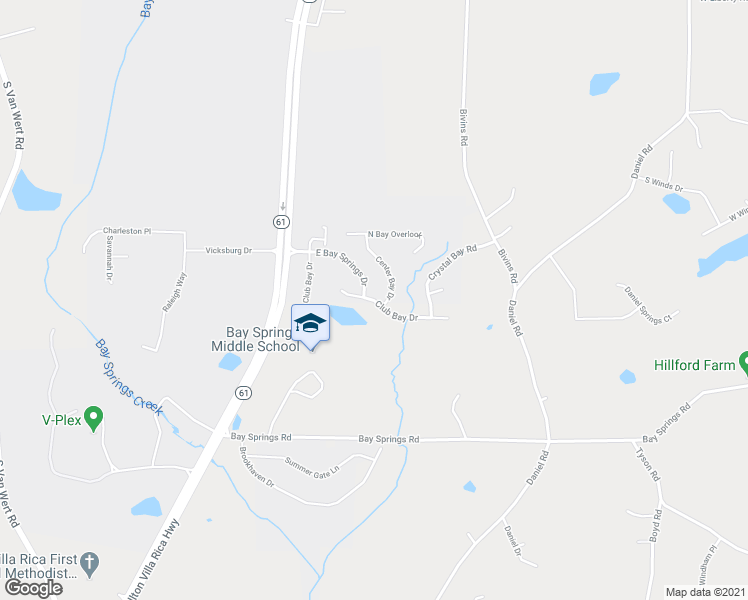 map of restaurants, bars, coffee shops, grocery stores, and more near 2008 Club Bay Drive in Villa Rica