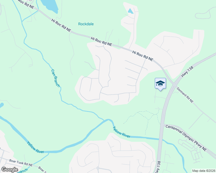 map of restaurants, bars, coffee shops, grocery stores, and more near 2042 Jessica Way in Conyers