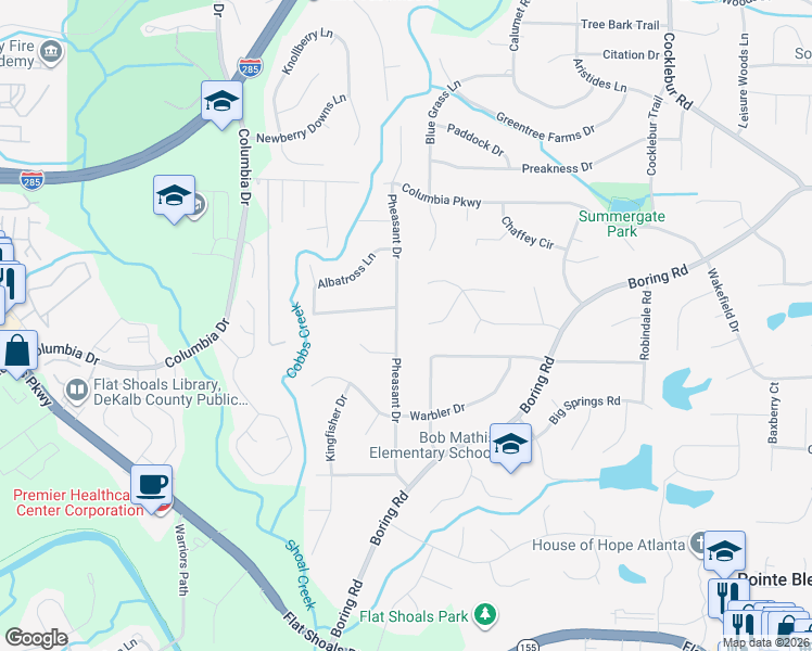 map of restaurants, bars, coffee shops, grocery stores, and more near 3506 Lynview Court East in Decatur