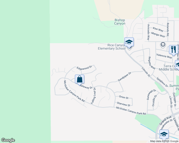 map of restaurants, bars, coffee shops, grocery stores, and more near 29238 Woodbridge Street in Lake Elsinore