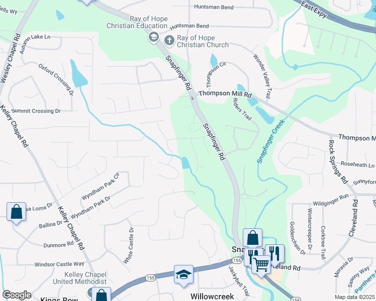 map of restaurants, bars, coffee shops, grocery stores, and more near 3103 Snapfinger Lane in Decatur