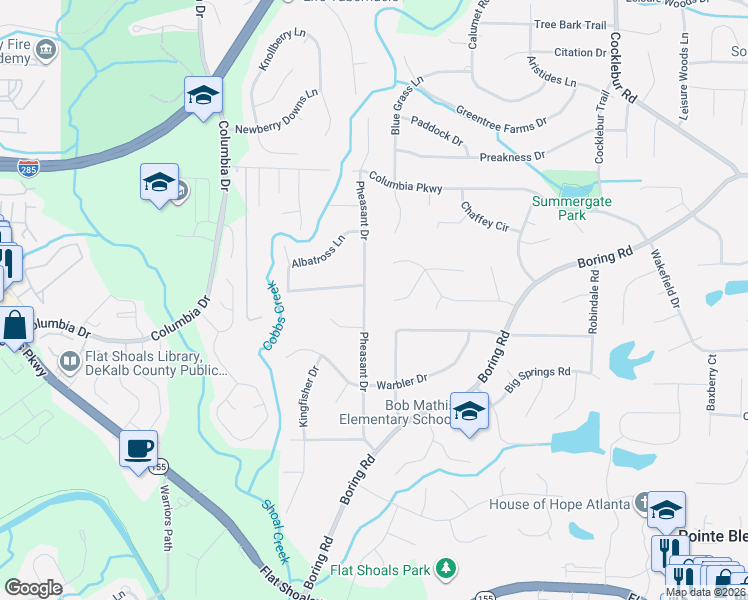 map of restaurants, bars, coffee shops, grocery stores, and more near 3506 Lynview Court East in Decatur