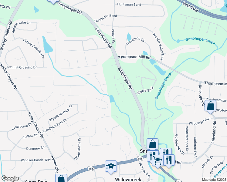 map of restaurants, bars, coffee shops, grocery stores, and more near 3097 Snapfinger Lane in Decatur
