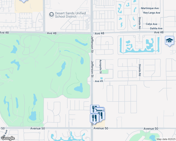 map of restaurants, bars, coffee shops, grocery stores, and more near 79985 Rancho La Quinta Drive in La Quinta